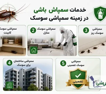 خدمات مجموعه سمپاش باشی در زمینه سمپاشی سوسک